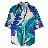 Oversize Half Sleeve Satin Shirt