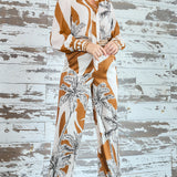 Palm Tree Satin Long Wide Pants (PANTS ONLY)