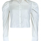 Puff Sleeve Crop Shirt