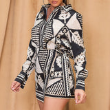 Satin Blouse & Wrap Skort Set