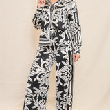 Satin Shirt & Wide Pants Set