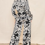 Satin Shirt & Wide Pants Set