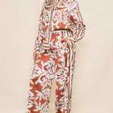 Satin Shirt & Wide Pants Set