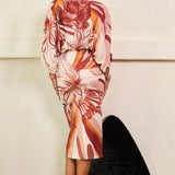 Cropped Blouse & Slit Skirt Set