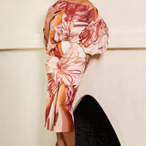 Cropped Blouse & Slit Skirt Set