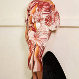 Cropped Blouse & Slit Skirt Set