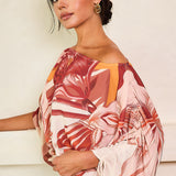 Cropped Blouse & Slit Skirt Set