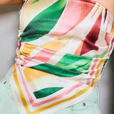 STRAPLESS SATIN EFFECT SCARF TOP