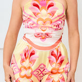 Satin Halter Scarf Top & Wide Pants Set