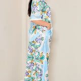 Satin Shirts & Wide Pants Set