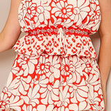 Bubble Tube Top & Skirt set-red