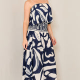 Balloon Sleeveless Top & Smoked Flare Skirt set