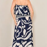 Balloon Sleeveless Top & Smoked Flare Skirt set