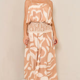 Balloon Sleeveless Top & Smoked Flare Skirt set