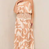 Balloon Sleeveless Top & Smoked Flare Skirt set