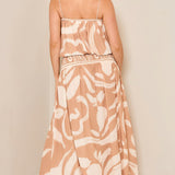 Balloon Sleeveless Top & Smoked Flare Skirt set