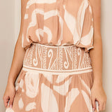 Balloon Sleeveless Top & Smoked Flare Skirt set