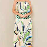Balloon Sleeveless Top & Smoked Flare Skirt set