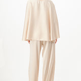 Draped Cape Top & Wide-Leg Pants Set