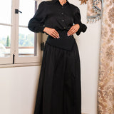 High-Waist Maxi Skirt with Front Slit