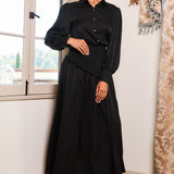 High-Waist Maxi Skirt with Front Slit