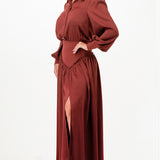 High-Waist Maxi Skirt with Front Slit