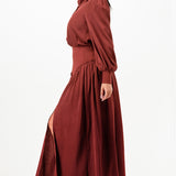 High-Waist Maxi Skirt with Front Slit