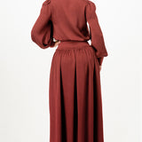 High-Waist Maxi Skirt with Front Slit