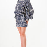 Balloon sleeves blouse with skorts pants set