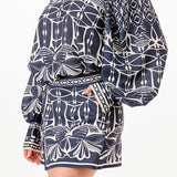 Balloon sleeves blouse with skorts pants set