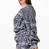 Balloon sleeves blouse with skorts pants set