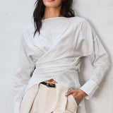 Soft Wrap Top & Tailored Pocket Pants (TOP ONLY)
