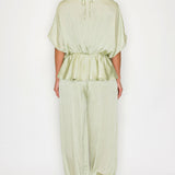 Dolman Sleeve Blouse & Jogger Pants Set