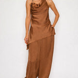 Chain Strap Halter Top & Jogger Pants Set