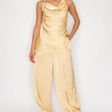 Chain Strap Halter Top & Jogger Pants Set