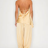 Chain Strap Halter Top & Jogger Pants Set