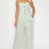 Tailored Cami Top & Wide-Leg Pants Set