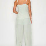 Tailored Cami Top & Wide-Leg Pants Set