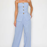 Tailored Cami Top & Wide-Leg Pants Set