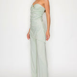 Strapless tube top & Wide-leg pants set