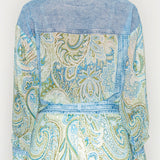 Paisley Denim Effect Chiffon Shirt & Shorts Set