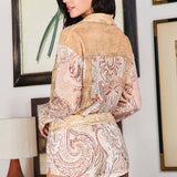 Paisley Denim Effect Chiffon Shirt & Shorts Set