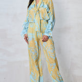 Paisley Ruffle Blouse & Wide-Leg Pants (BLOUSE ONLY)