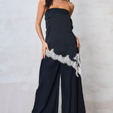 High-waisted wide leg pants