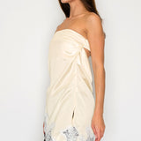 Strapless Satin Lace Trim Top