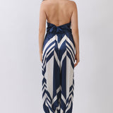 Satin Halter Neck Top & Wide-Leg Pants Set with Tie Detail