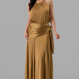 Satin Gathered Halter Top (TOP ONLY)