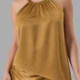 Satin Gathered Halter Top (TOP ONLY)
