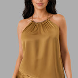 Satin Gathered Halter Top (TOP ONLY)
