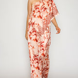 Floral One-Shoulder Top & Wide Leg Pants Set